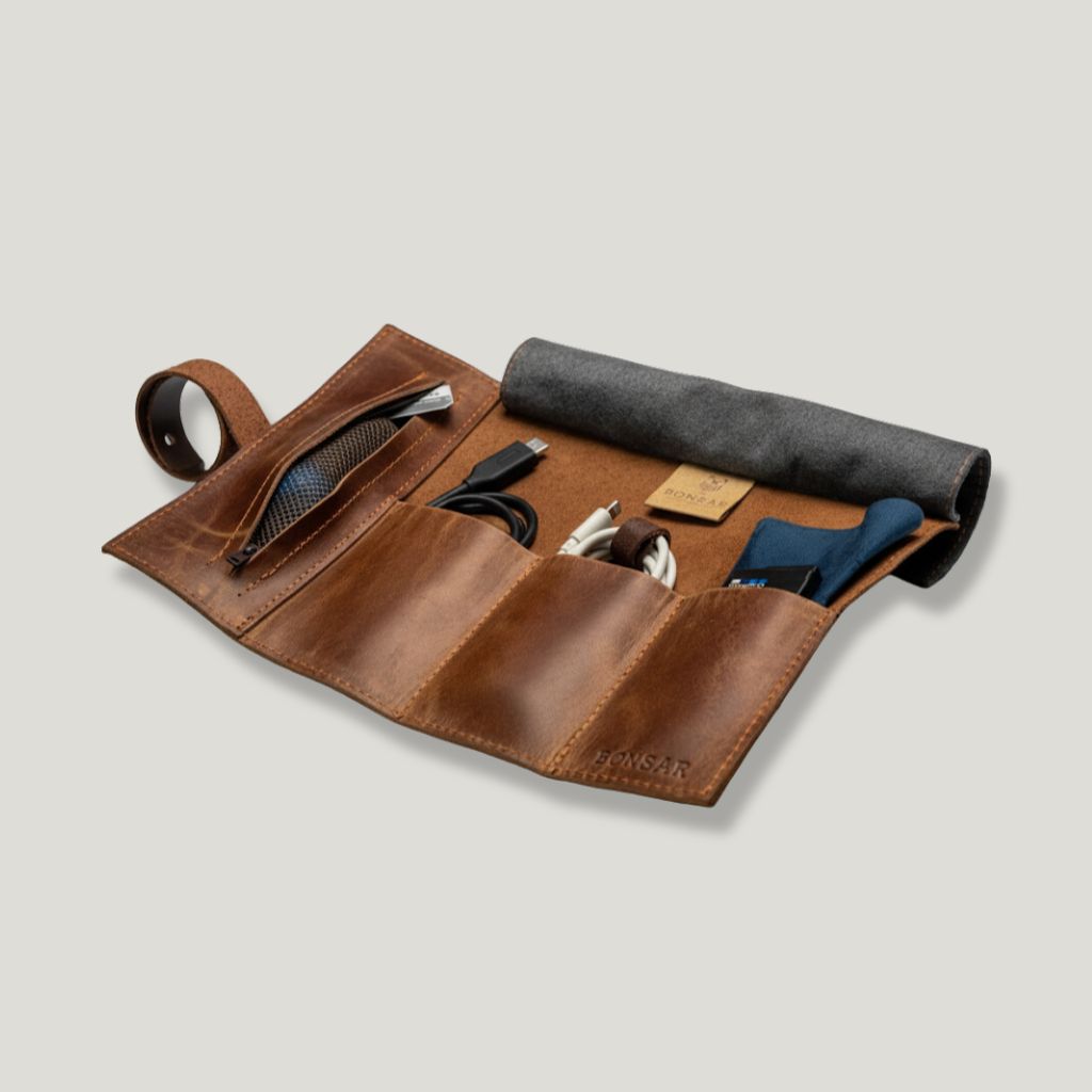 Porta cables de piel